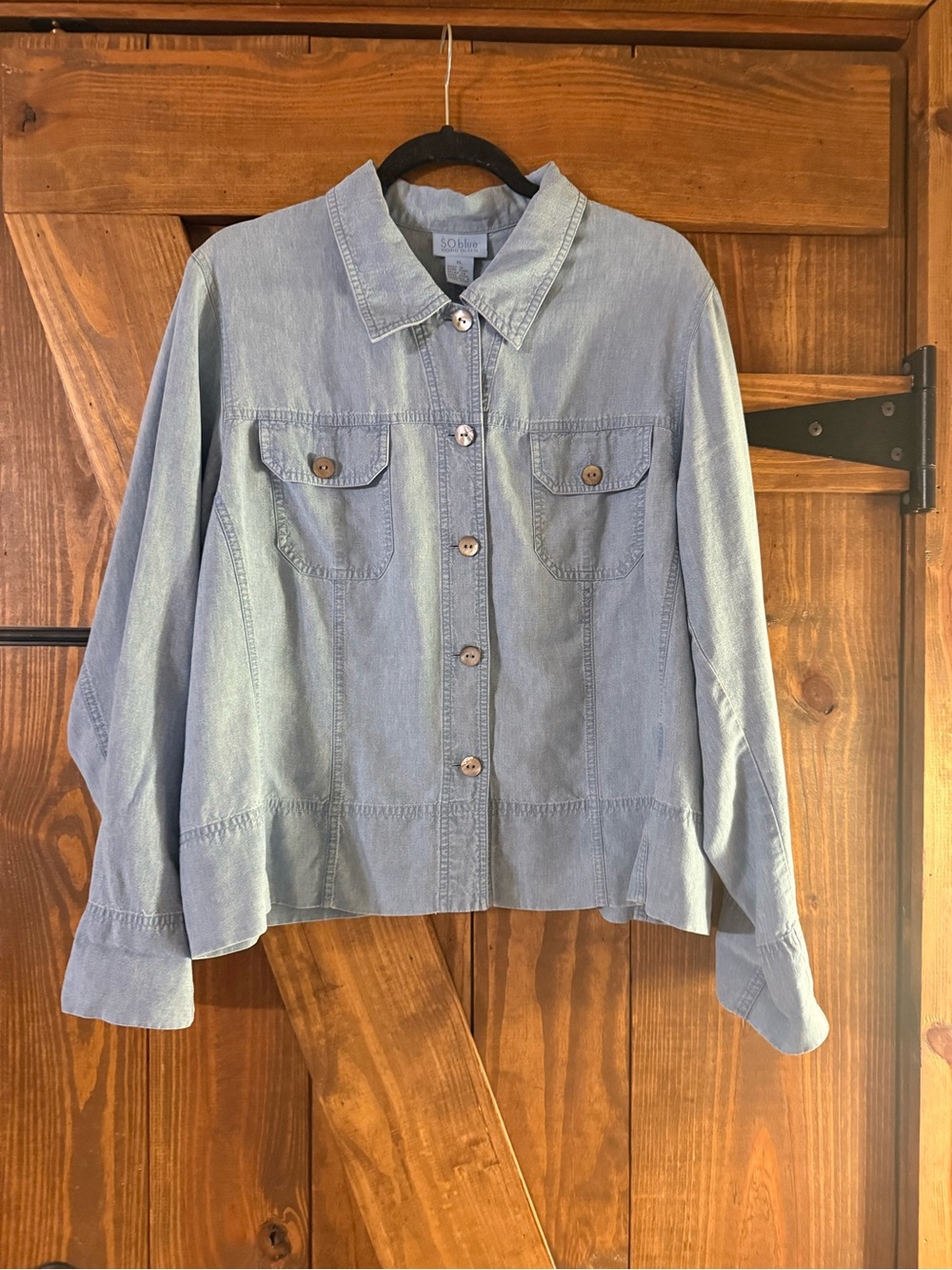 Sigrid Olsen Light Blue Denim Button-Front Jacket